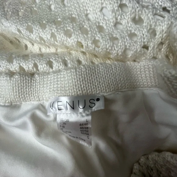 Venus White Crochet Maxi Knit Skirt L - Picture 5 of 6